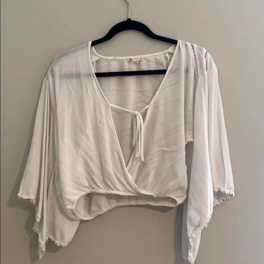 White low cut crop top